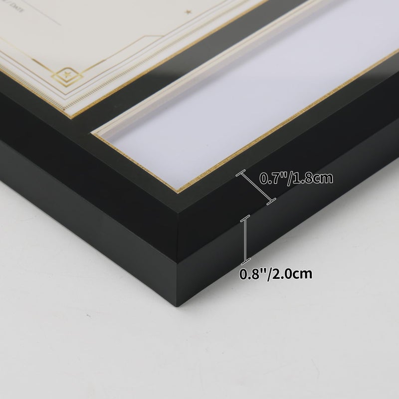 Lavezee إطار دبلوم Lavezee مقاس 15.2 × 10.6 مع حامل شرابة، وعرض درجة وثيقة الشهادة 8.5 × 11 وشرابة واحدة، أسود مع حافة ذهبية - Image 4